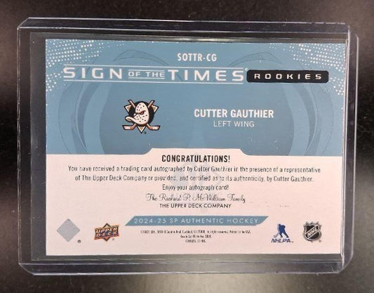 2024 Upper Deck SP Authentic Cutter Gauthier Sign of the Times Rookies Auto