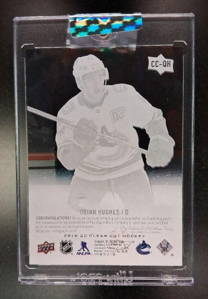 2022-23 Upper Deck Clear Cut Quinn Hughes #CC-QH 2019 20 Update II Auto Canucks