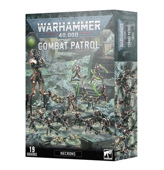 Warhammer 40,000 Combat Patrol necrons  with figures on a white background