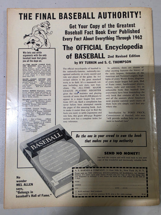 Strret and Smith's Baseball 1963 Yearbook