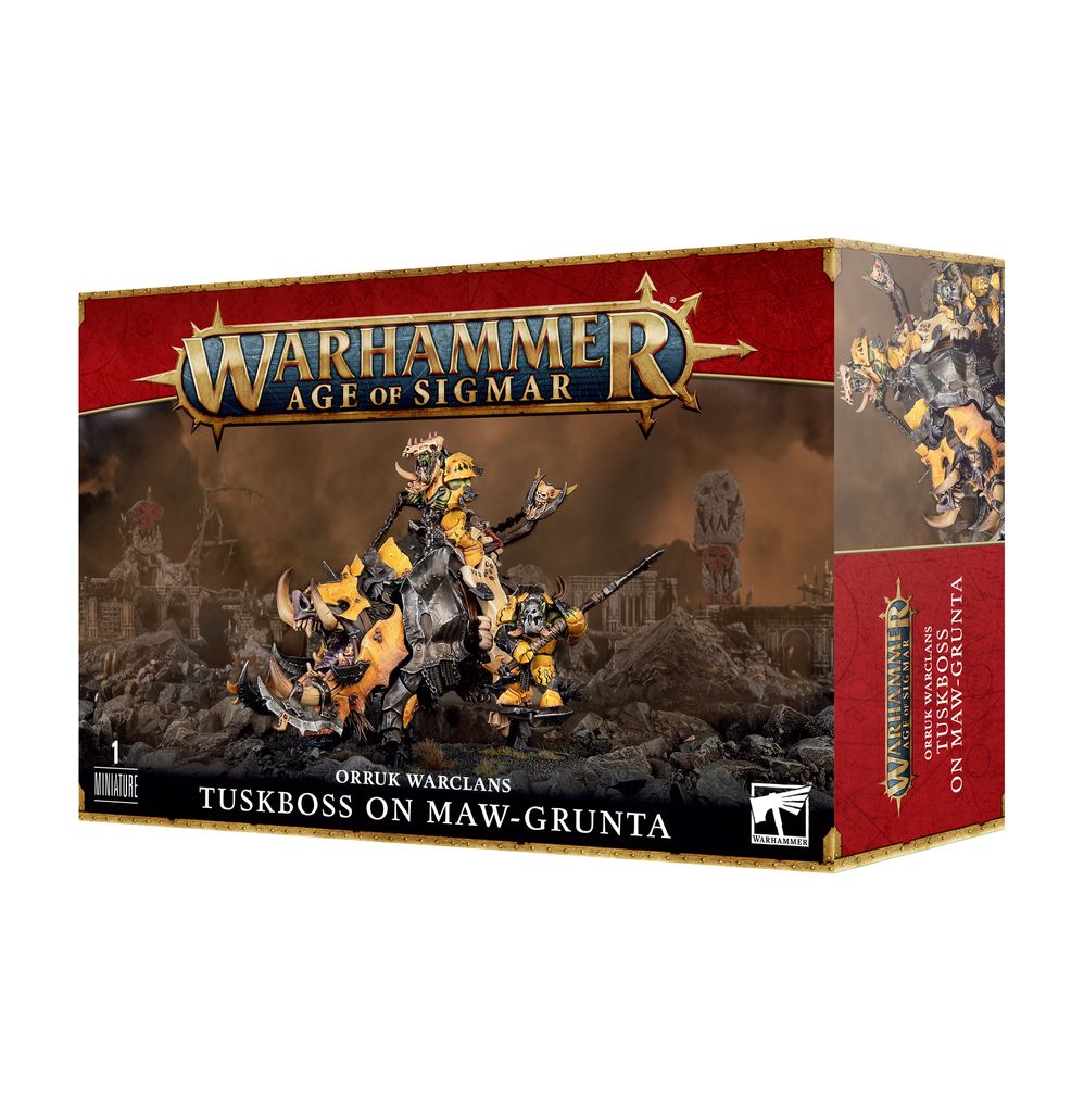 Age of Sigmar: Orruk Warclans Tuskboss on Maw-Grunta