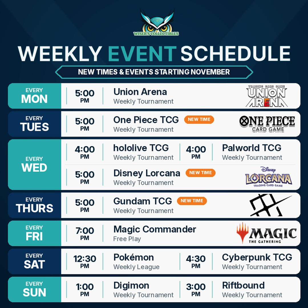 weekly event schedule